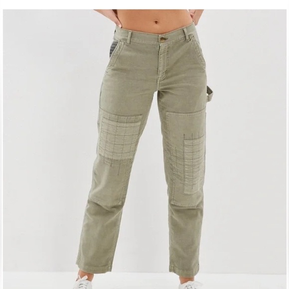 AEO American Eagle Outfitters 90’s Straight Patchwork Pants, Size 6 Streetwear - Picture 1 of 9